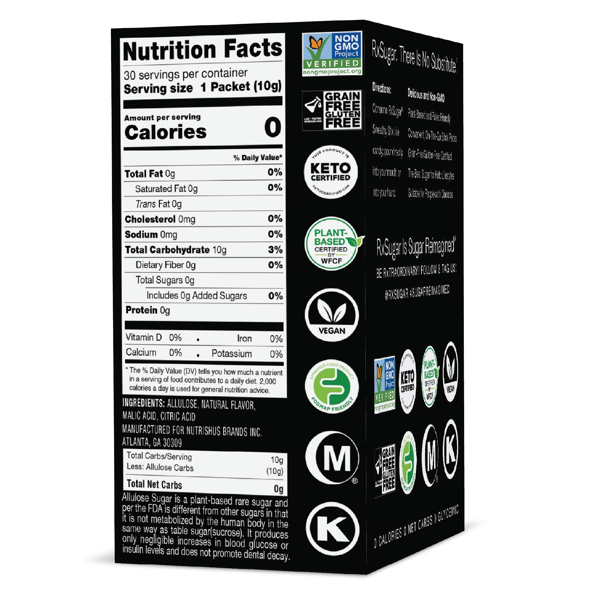 RxSugar Flavored Allulose Sugar Swealthy Stix