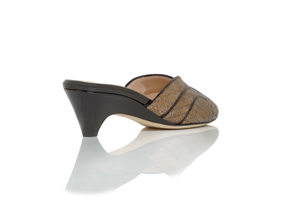 Diana Lux Peep Toe Mule Wedge