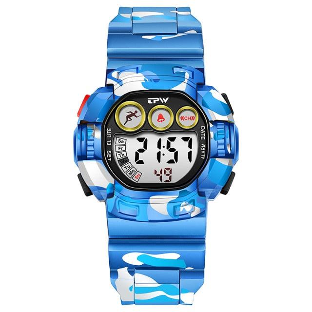 Camouflage Digital Watches Sports Stopwatch Alarm LED Black Light Waterproof Digital Sport Watch For Boys Girls Waterproof Electronic Multi Function Casual Outdoor Watches Colorful LED Luminous Alarm Stopwatch Wristwatch